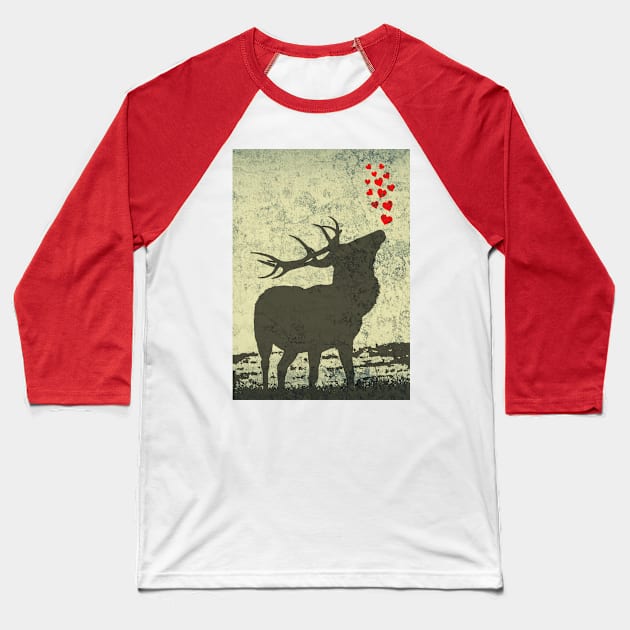 Scottish Stag Street Art Baseball T-Shirt by TimeTravellers